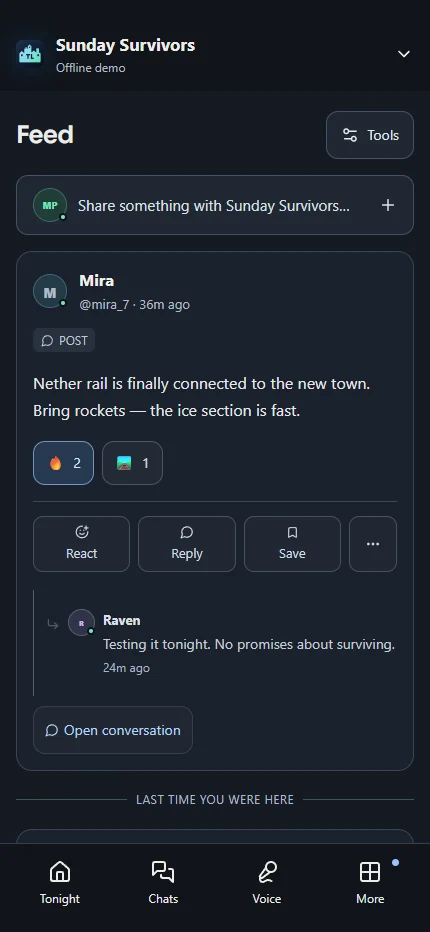 Readable posts and reachable bottom navigation in the mobile browser